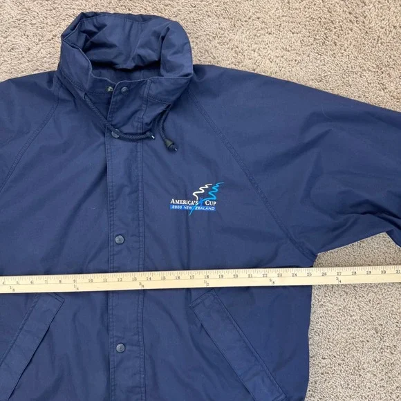 Vtg Line 7 Americas Cup Windbreaker Mens L Blue 2000 New Zealand Full Zip Jacket